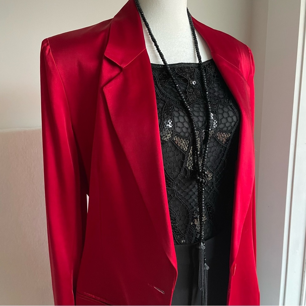 Karen Kane Lifestyle Vibrant Red One-button Blazer in Size 10 - Picture 3 of 14